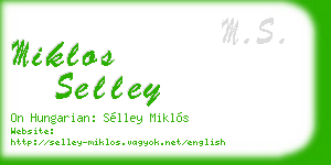 miklos selley business card