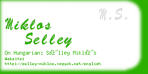 miklos selley business card